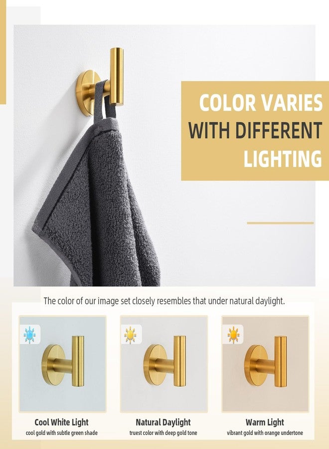 أنجل سيمبل خطاف منشفة حمام، حامل مناشف حمام بسيط بزاوية من الفولاذ المقاوم للصدأ SUS304، خطاف روب للجدار، ذهبي مصقول - Image 3